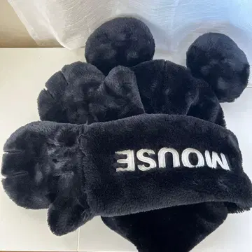 디즈니 미키 퍼 머플러 팬캡 블랙 장갑