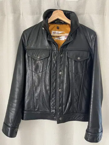 Schott (ESTNATION 별주 모델) 가죽 블루종 옷깃 보아 포함