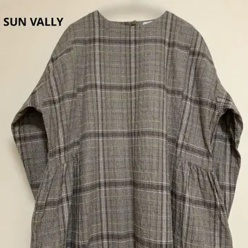 SUNVALLEY 체크 무늬 롱 원피스
