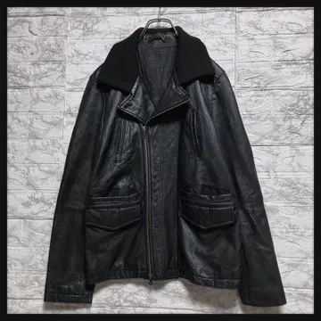 라이더 자켓 소가죽 더블 블랙 A-2 더블 지퍼 카우 가죽