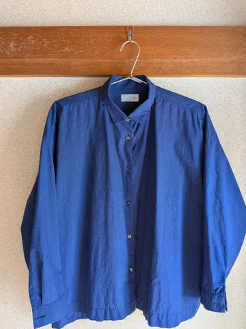 HUIS. 오가닉 코튼 와이드 블라우스 (프렌치 네이비)