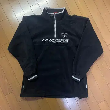 NFL 레이더스 하프 지퍼 플리스 블랙 L RAIDERS