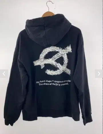 블랙 oy 로고 후드 부착 후드티