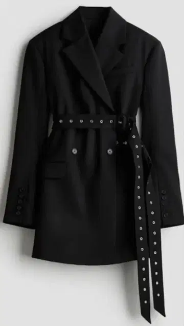 h&m roku 벨티드 울 블레이저