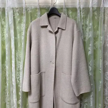 [밀라오웬] 아이보리 베이지 울 롱 코트