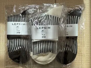 LEPSIM 310 줄무늬 양말 보더 삭스 3족 세트