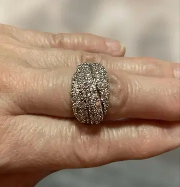 실버 925 더블 밴딩 파베 반지