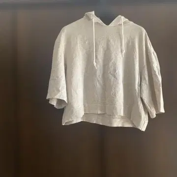 암비덱스 그레이 크롭 후디