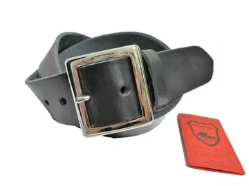 도치기 가죽 벨트 (블랙) 니켈 도금 버클 40mm 폭 통가죽