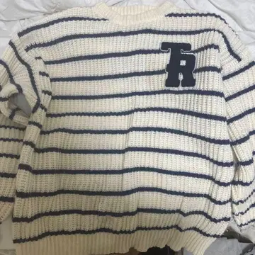 TR 스트라이프 뜨개질 스웨터 긴팔