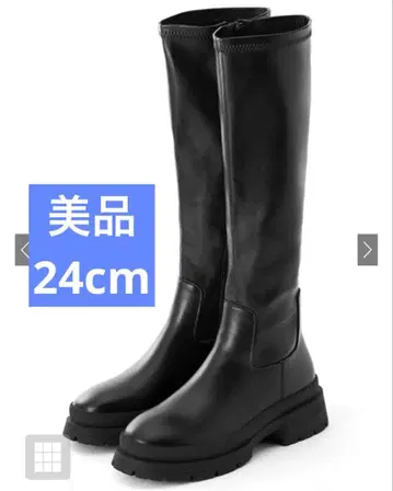 [ 새상품급 단시간 사용 ] 탱크 밑창 롱 부츠 [zr855] 블랙