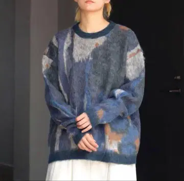 YOKE 추상 패턴 오버 사이즈 니트