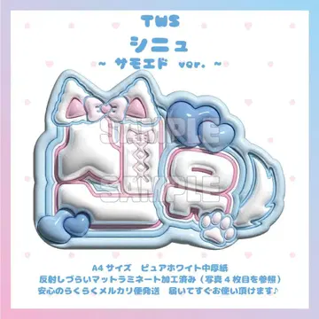 통통 네임 보드 TWS 신유 투어스 트와이스 사모예드 매트 가공