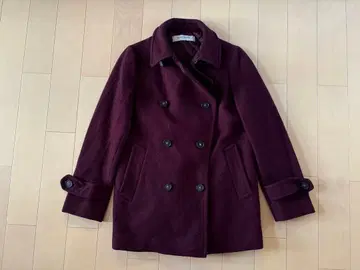 UNITED ARROWS 버건디 피 코트