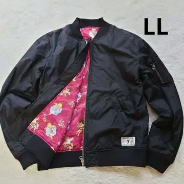 새상품급 MA-1 블루종 자켓 천사 패턴 블랙 LL