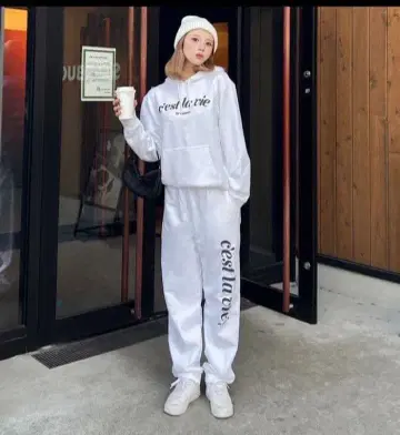 DIANTE FORM PRINT 셋업 후드티 팬츠