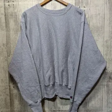 90s Champion 리버스 위브 맨투맨 그레이 무지 아메카지