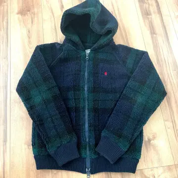 Gymphlex 블랙워치 보아 플리스 후드티 더블 지퍼