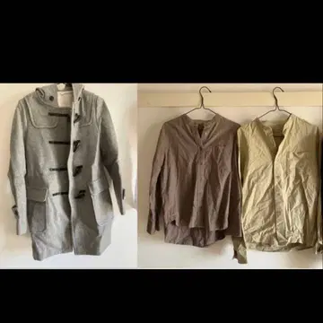 무인양품 MUJI 더플 코트 워싱 옥스 스탠드 카라 셔츠