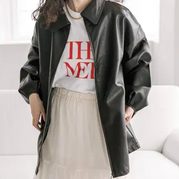 mystic 페이크 레더 자켓