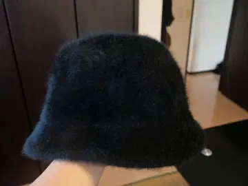 블랙 퍼 버킷햇