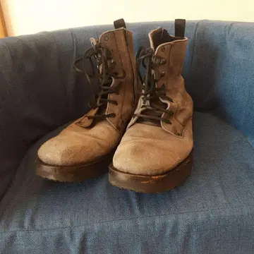 카미난도 그레이 스웨이드 워크 부츠 지퍼 포함