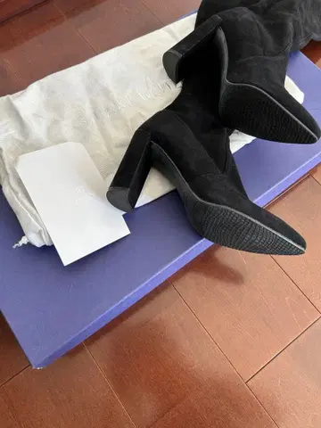 스튜어트 와이츠먼 블랙 스웨이드 니하이 부츠 하이힐 M6.0