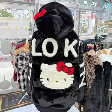( 6 ) 헬로키티 플리스 후드티 블랙