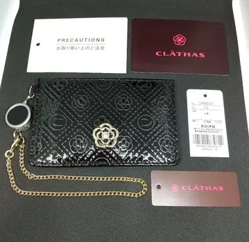 CLATHAS 클레이사스 패스 케이스 교통카드 지갑 블랙 미모사 릴 포함