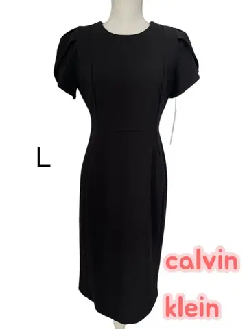 [ 새상품 ] calvin klein 블랙 반팔 L 무릎 기장 원피스