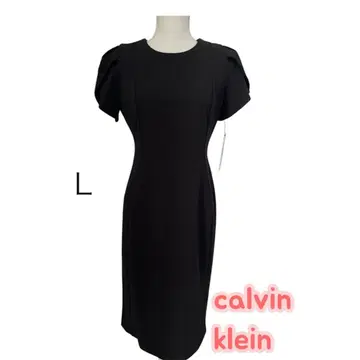 [ 새상품 ] calvin klein 블랙 반팔 L 무릎 기장 원피스