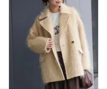 모헤어 믹스 샤기 숏코트