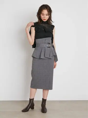 SNIDEL 코르셋 타이트 스커트 그레이