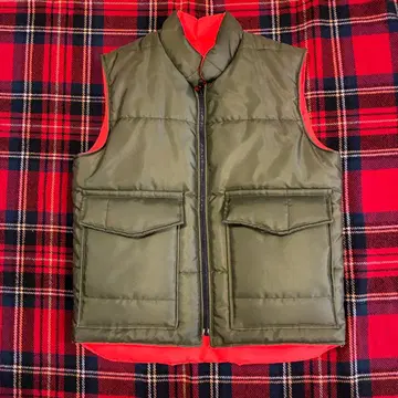 70년대 Sears 올리브 다운 리버서블 베스트 M