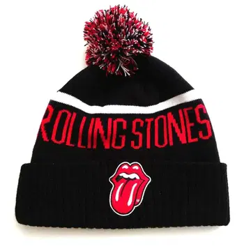 니트 모자 폼폼 비니 롤링 스톤스 블랙 RS09