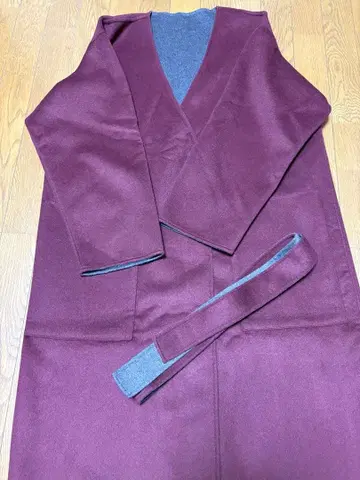 롱 코트 와인 레드 그레이