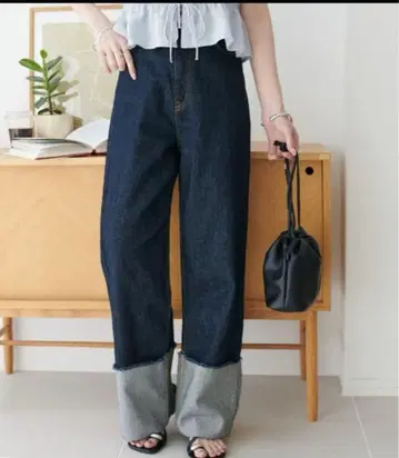 DISCOAT US 코튼 데님 롤업 팬츠