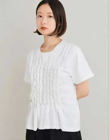 iki 스와이 천축 배색 개더 T셔츠