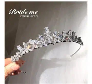 Bride me 크리스탈 티아라 실버