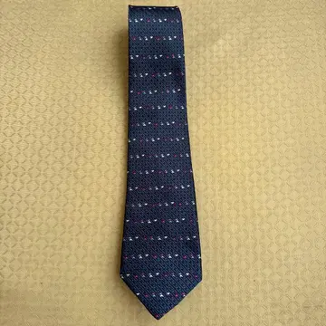 ELETTO 700 네이비 기하학 패턴 넥타이