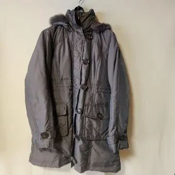 그레이 후드 부착 다운 자켓 13AR