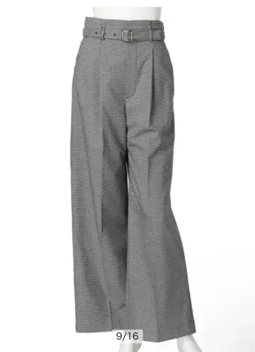 벨트 포함 와이드 팬츠