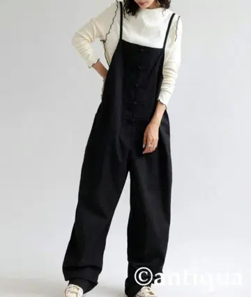 새상품급! antiqua 차이나 버튼 데님 살로펫 블랙