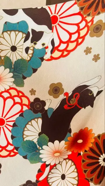 캐서린 코티지 수예 고양이 x 다크 브라운 하카마 세트 150