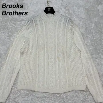 [ 컨디션 최상 ] 브룩스브라더스 케이블 니트 스웨터 화이트 면 XL