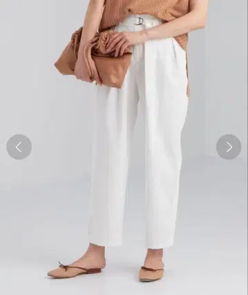 CFC 벨트 포함 하이웨스트 테이퍼드 팬츠