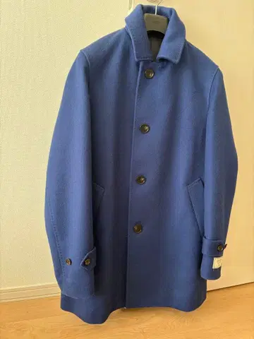 2회 착용 SHIPS SUPER160s 블루 코트