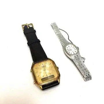 [ 부동 ] SEIKO 아날로그 시계 골드 실버 2개 세트