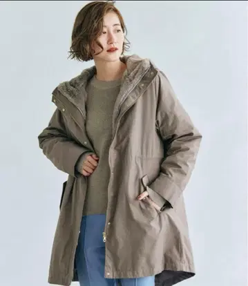 grove 3WAY 인조 모피 라이너 모즈 코트