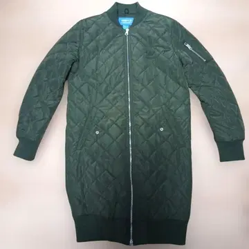 adidas 하자품 퀼팅 롱 코트 L 올리브 그린